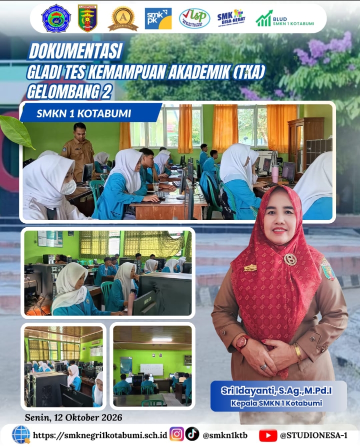 SMKN 1 KOTABUMI GELAR GLADI TES KEMAMPUAN AKADEMIK GELOMBANG 2